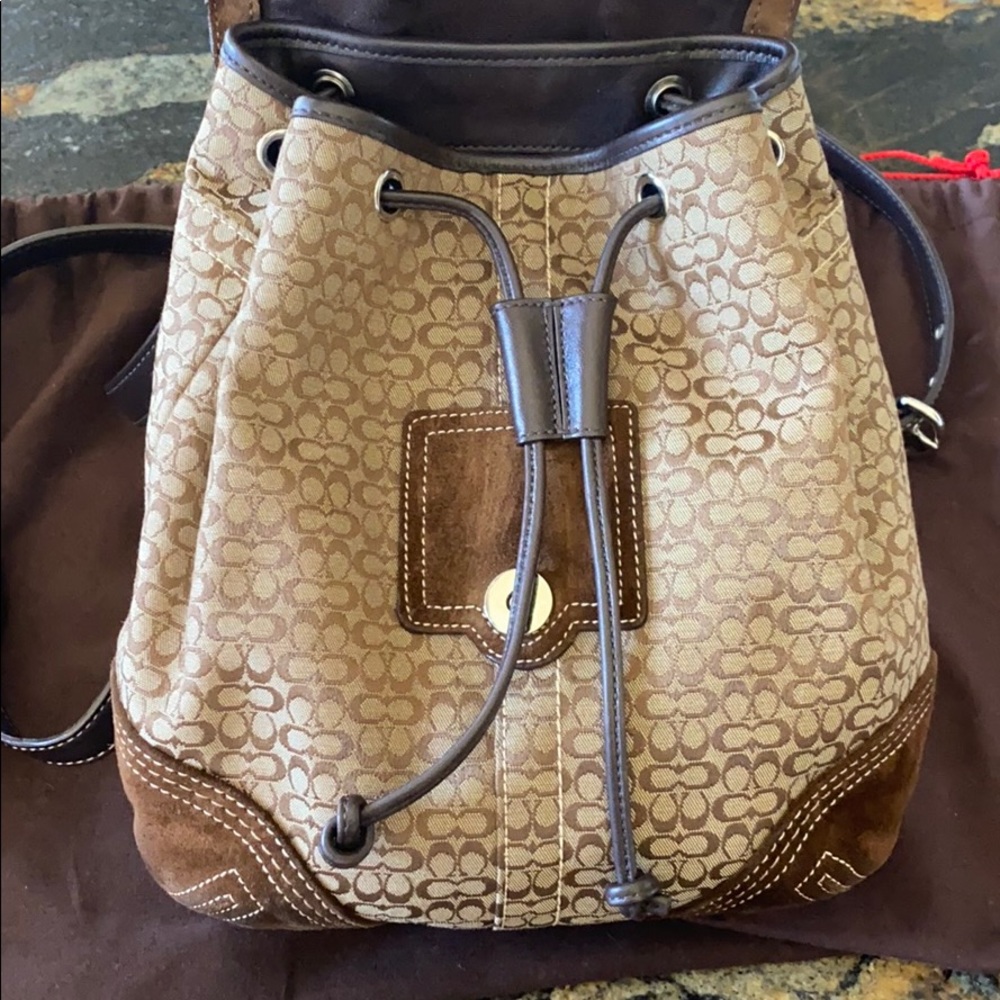 New Brown Authentic Coach Backpack - image 3
